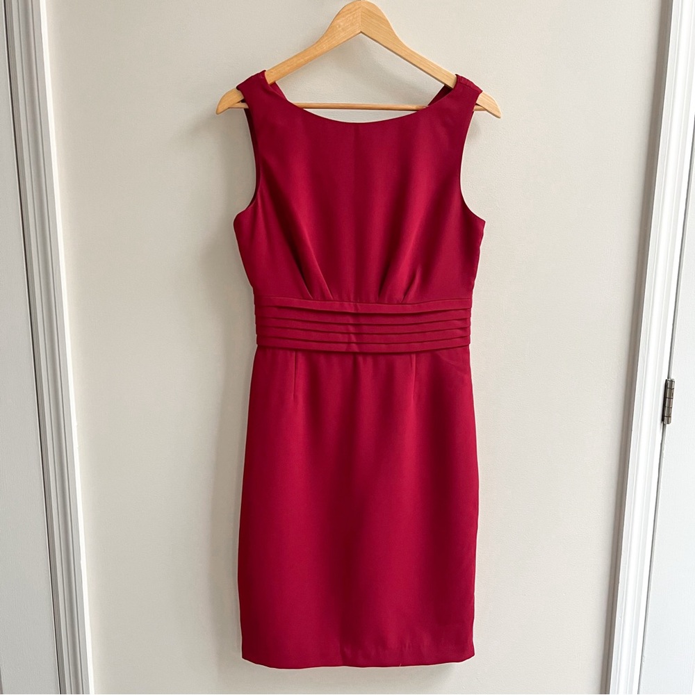 Banana Republic $140 NWT Cowl Back Sleeveless Sheath Mini Dress Berry 6
